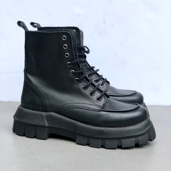 ava platform combat boot topshop